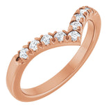 14K Gold Round Natural Diamond Accented Contour Band - 1/10-1/4 CTW - Rose Gold