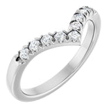 Platinum Round Natural Diamond Accented Contour Band - 1/10-1/4 CTW