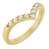 14K Gold Round Natural Diamond Accented Contour Band - 1/10-1/4 CTW - Yellow Gold