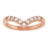 14K Gold Round Lab-Grown Diamond Accented Contour Band - 1/8-1/4 CTW - Rose Gold - view 3