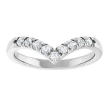 Platinum Round Natural Diamond Accented Contour Band - 1/10-1/4 CTW - view 3