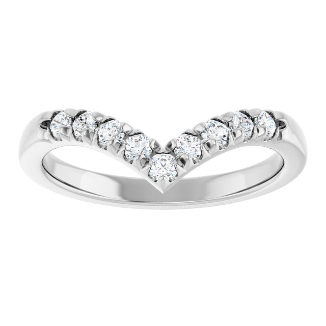 Platinum Round Natural Diamond Accented Contour Band - 1/10-1/4 CTW - view 3