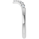 14K Gold Round Lab-Grown Diamond Accented Contour Band - 1/8-1/4 CTW - White Gold - view 4