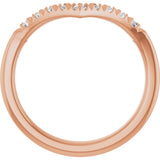 14K Gold Round Natural Diamond Accented Contour Band - 1/10-1/4 CTW - Rose Gold - view 2