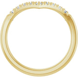 14K Gold Round Lab-Grown Diamond Accented Contour Band - 1/8-1/4 CTW - Yellow Gold - view 2