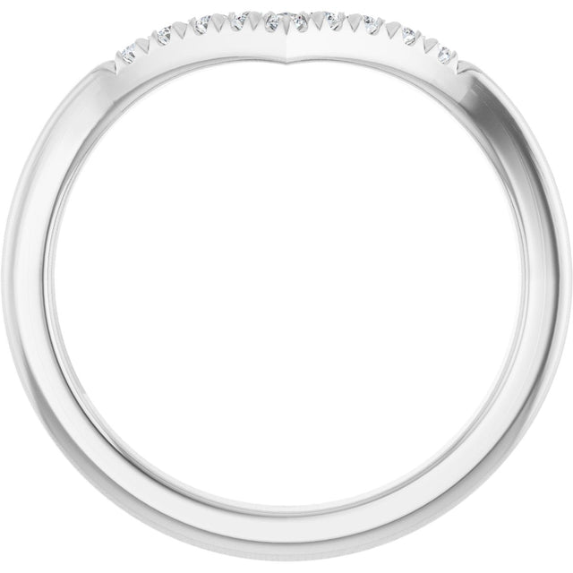 Platinum Round Lab-Grown Diamond Accented Contour Band - 1/8-1/4 CTW - view 2