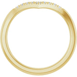14K Gold Round Natural Diamond Accented Contour Band - 1/10-1/4 CTW - Yellow Gold - view 2