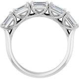 14K Gold Emerald Lab-Grown Diamond Five-Stone Anniversary Band - 1 3/4 CTW (Style 127358) - White Gold - view 2