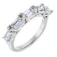 Platinum Emerald Lab-Grown Diamond Five-Stone Anniversary Band - 1 3/4 CTW (Style 127358)
