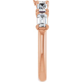 14K Gold Emerald Natural Diamond Five-Stone Anniversary Band - 1 1/4-1 3/4 CTW - Rose Gold - view 4