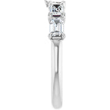 Platinum Emerald Natural Diamond Five-Stone Anniversary Band - 1 1/4-1 3/4 CTW - view 4
