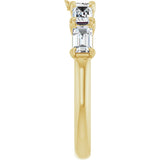 14K Gold Emerald Natural Diamond Five-Stone Anniversary Band - 1 1/4-1 3/4 CTW - Yellow Gold - view 4