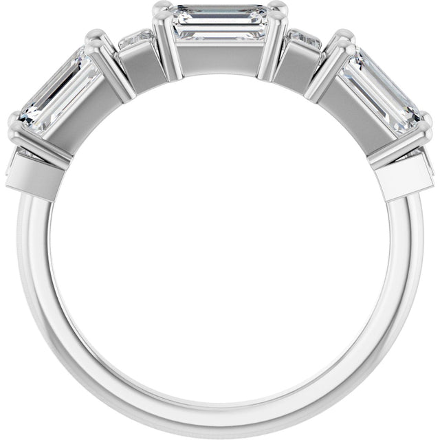 Platinum Emerald Lab-Grown Diamond Anniversary Band - 9/10-2 1/2 CTW - view 7