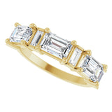 14K Gold Emerald Lab-Grown Diamond Anniversary Band - 9/10-2 1/2 CTW - Yellow Gold - view 10