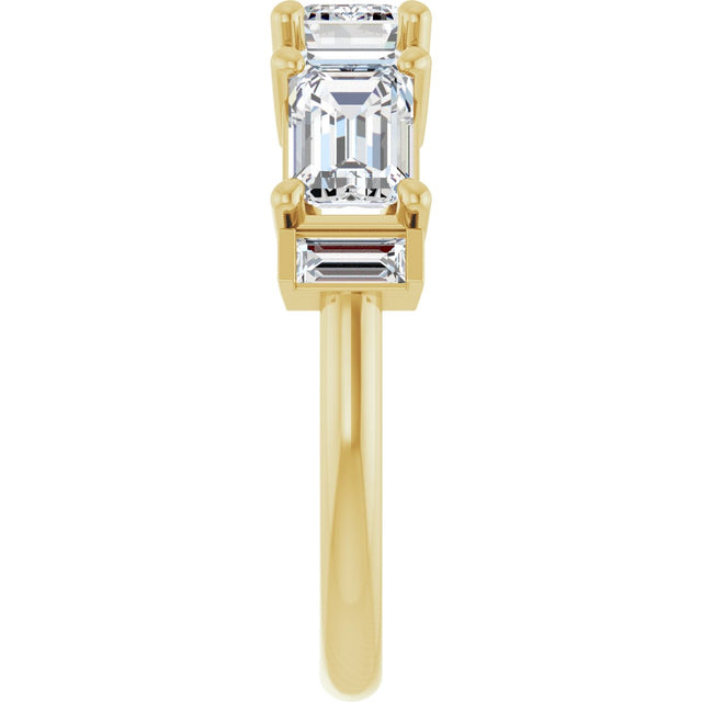 14K Gold Emerald Lab-Grown Diamond Anniversary Band - 9/10-2 1/2 CTW - Yellow Gold - view 9