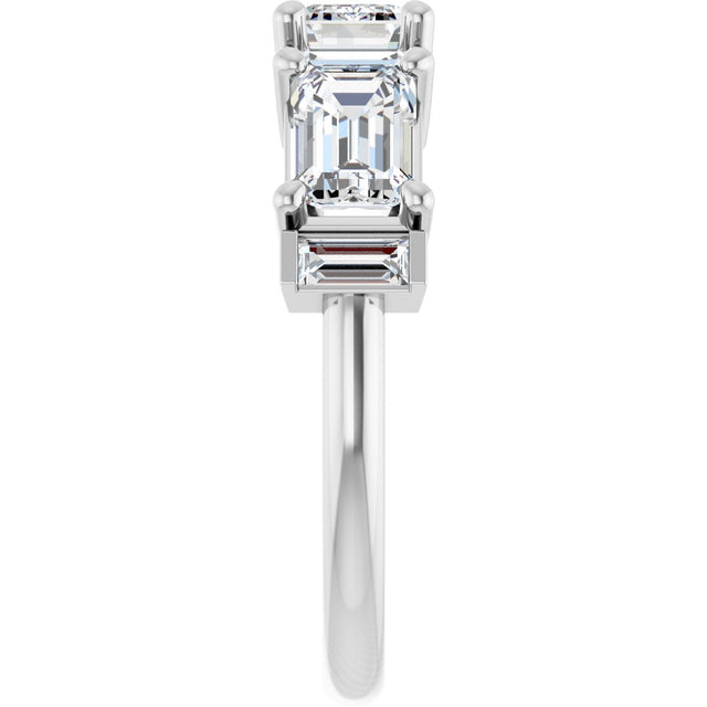 Platinum Emerald Lab-Grown Diamond Anniversary Band - 9/10-2 1/2 CTW - view 9