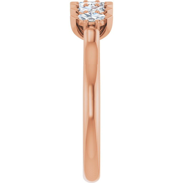 14K Gold Marquise Lab-Grown Diamond Seven-Stone Anniversary Band - 4x2mm Stones - Rose Gold - view 4