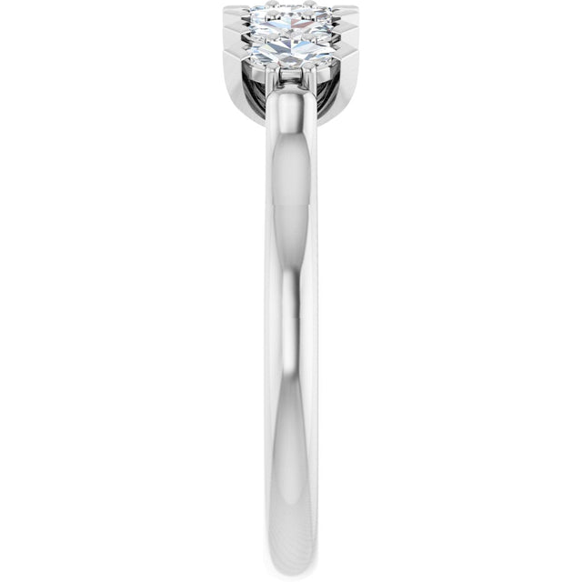 14K Gold Marquise Lab-Grown Diamond Seven-Stone Anniversary Band - 4x2mm Stones - White Gold - view 4