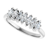 Platinum Marquise Lab-Grown Diamond Seven-Stone Anniversary Band - 4x2mm Stones - view 5