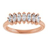 14K Gold Marquise Lab-Grown Diamond Seven-Stone Anniversary Band - 4x2mm Stones - Rose Gold - view 3