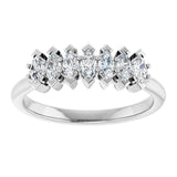 14K Gold Marquise Lab-Grown Diamond Seven-Stone Anniversary Band - 4x2mm Stones - White Gold - view 3