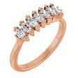 14K Gold Marquise Natural Diamond Seven-Stone Anniversary Band - 4x2mm Stones - Rose Gold