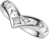 Platinum Round Lab-Grown Diamond Celestial Contour Band - 1/8 CTW - view 5