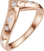 14K Gold Round Natural Diamond Celestial Contour Band - 1/8 CTW - Rose Gold
