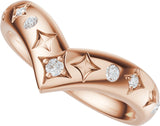 14K Gold Round Lab-Grown Diamond Celestial Contour Band - 1/8 CTW - Rose Gold - view 5