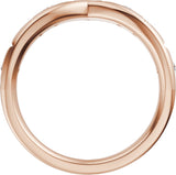 14K Gold Round Lab-Grown Diamond Celestial Contour Band - 1/8 CTW - Rose Gold - view 2