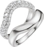 Platinum Round Natural Diamond Pave'-Style Accented Ring Guard - 1 CTW