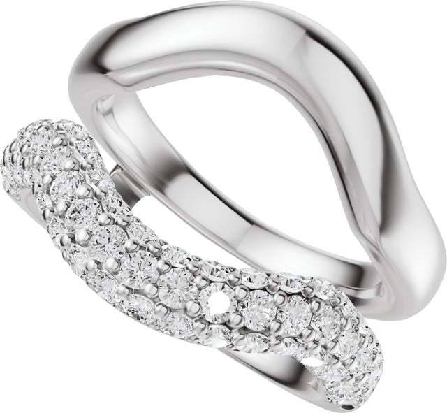 Platinum Round Lab-Grown Diamond Pave'-Style Accented Ring Guard - 1 CTW - view 5