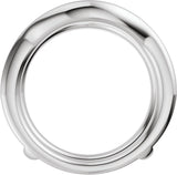 14K Gold Round Natural Diamond Pave'-Style Accented Ring Guard - 1 CTW - White Gold - view 2