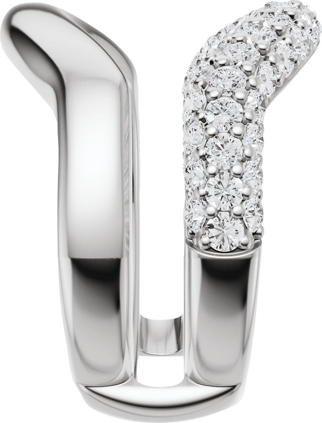 Platinum Round Lab-Grown Diamond Pave'-Style Accented Ring Guard - 1 CTW - view 4