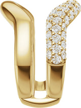 14K Gold Round Lab-Grown Diamond Pave'-Style Accented Ring Guard - 1 CTW - Yellow Gold - view 4