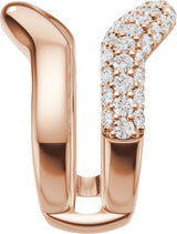 14K Gold Round Lab-Grown Diamond Pave'-Style Accented Ring Guard - 1 CTW - Rose Gold - view 4