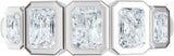Platinum Emerald Lab-Grown Diamond Bezel-Set Anniversary Band - 1 1/3 CTW - view 3