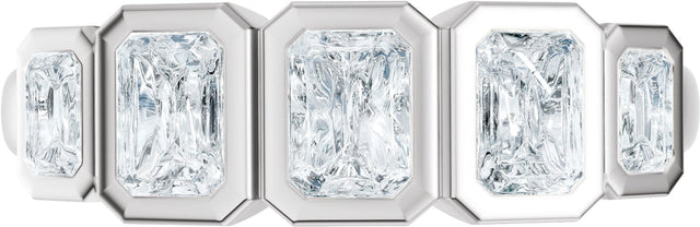 Platinum Emerald Lab-Grown Diamond Bezel-Set Anniversary Band - 1 1/3 CTW - view 3