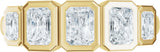 14K Gold Emerald Natural Diamond Bezel-Set Anniversary Band - 1 1/3 CTW - Yellow Gold - view 3
