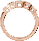 14K Gold Emerald Lab-Grown Diamond Bezel-Set Anniversary Band - 1 1/3 CTW - Rose Gold - view 2