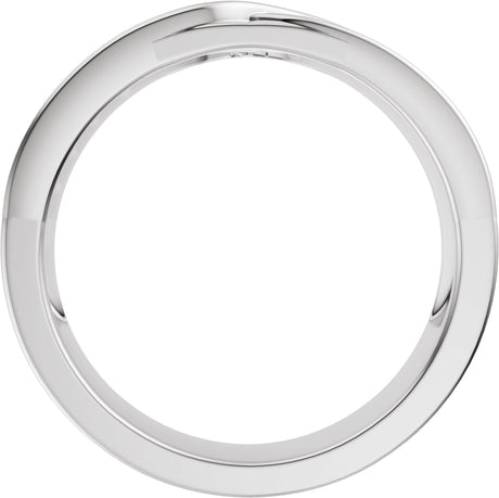 Platinum Round Lab-Grown Diamond Criss-Cross Band - 1/8 CTW - view 2