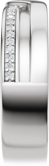 Platinum Round Lab-Grown Diamond Criss-Cross Band - 1/8 CTW - view 4