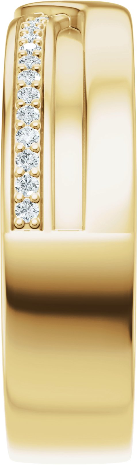 14K Gold Round Lab-Grown Diamond Criss-Cross Band - 1/8 CTW - Yellow Gold - view 4