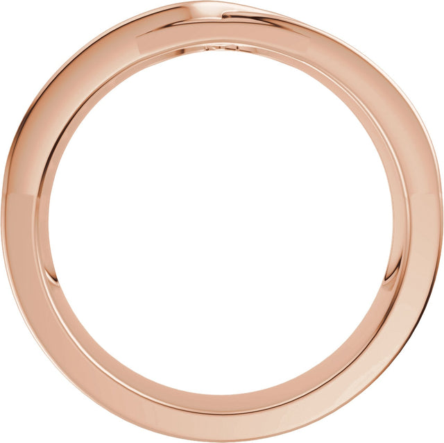 14K Gold Round Lab-Grown Diamond Criss-Cross Band - 1/8 CTW - Rose Gold - view 2