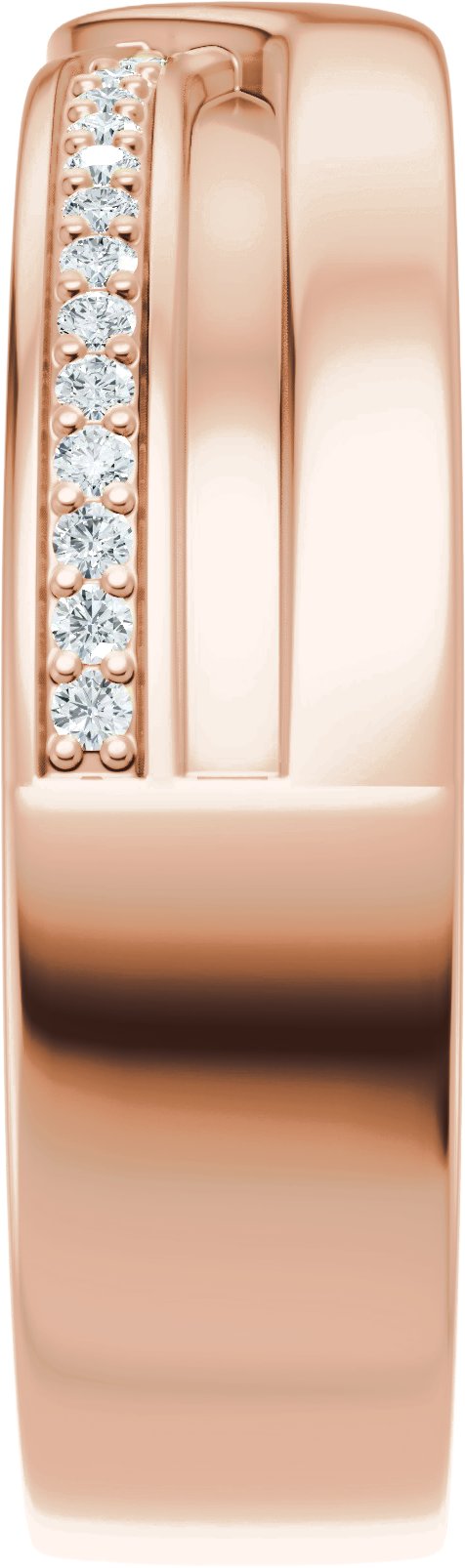 14K Gold Round Natural Diamond Criss-Cross Band - 1/8 CTW - Rose Gold - view 4