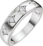 Platinum Round Natural Diamond Five-Stone Celestial Anniversary Band - 1/10 CTW