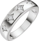 Platinum Round Lab-Grown Diamond Five-Stone Celestial Anniversary Band - 1/10 CTW
