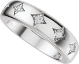 Platinum Round Lab-Grown Diamond Five-Stone Celestial Anniversary Band - 1/10 CTW - view 5