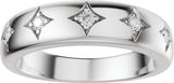14K Gold Round Lab-Grown Diamond Five-Stone Celestial Anniversary Band - 1/10 CTW - White Gold - view 3
