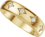 14K Gold Round Lab-Grown Diamond Five-Stone Celestial Anniversary Band - 1/10 CTW - Yellow Gold - view 5